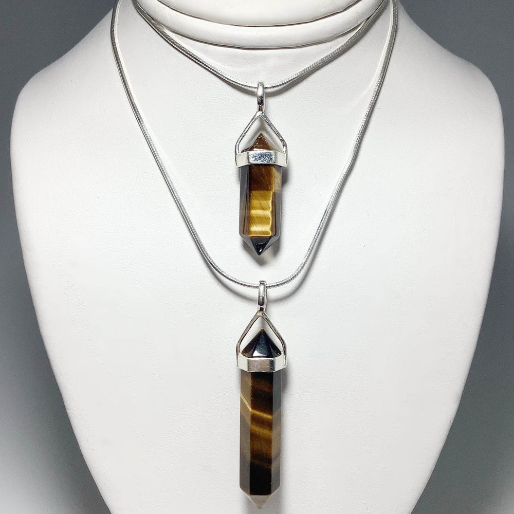 Gold Tiger Eye Double Terminated Point Pendant-Rocks and Gems Canada