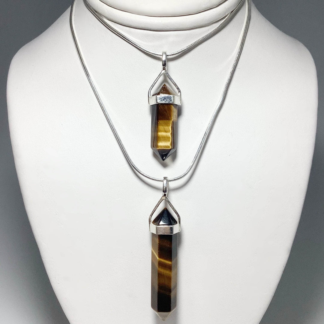 Gold Tiger Eye Double Terminated Point Pendant-Rocks and Gems Canada