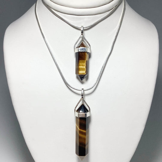 Gold Tiger Eye Double Terminated Point Pendant-Rocks and Gems Canada