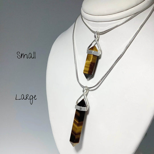 Gold Tiger Eye Double Terminated Point Pendant-Rocks and Gems Canada