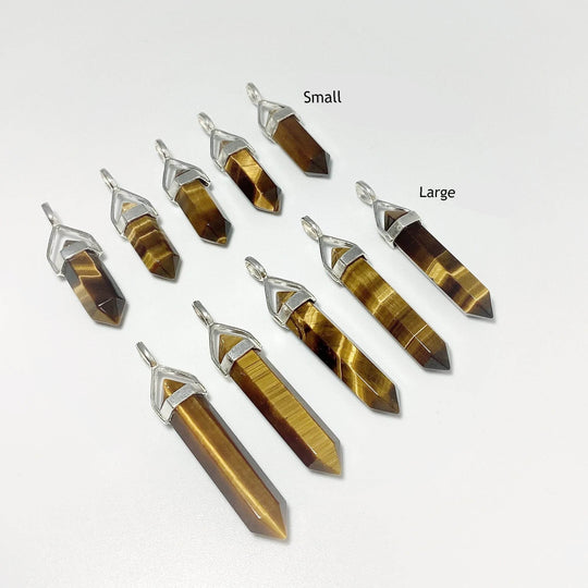 Gold Tiger Eye Double Terminated Point Pendant-Rocks and Gems Canada