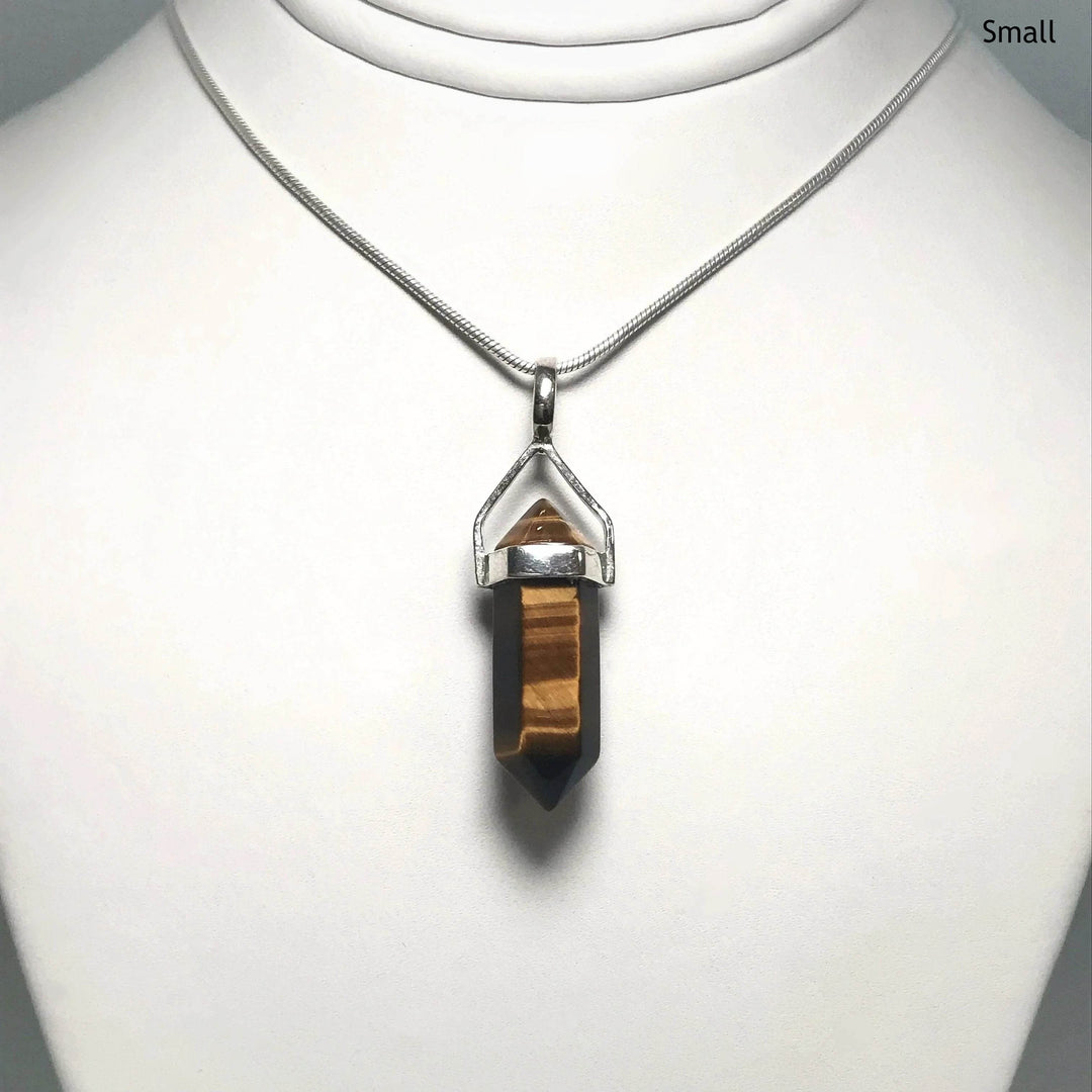 Gold Tiger Eye Double Terminated Point Pendant-Rocks and Gems Canada