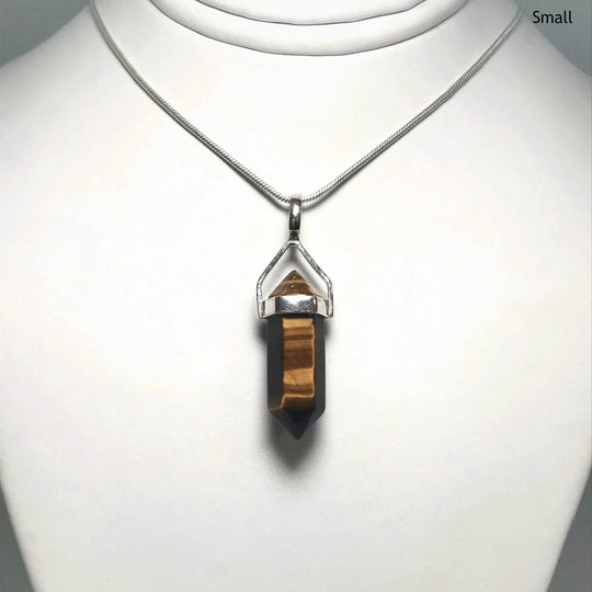 Gold Tiger Eye Double Terminated Point Pendant-Rocks and Gems Canada