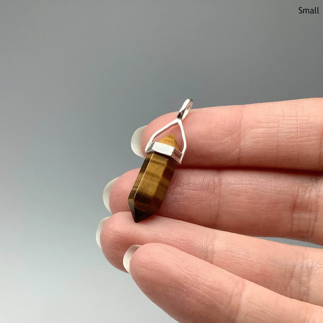Gold Tiger Eye Double Terminated Point Pendant-Rocks and Gems Canada