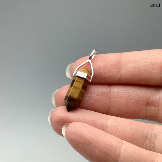 Gold Tiger Eye Double Terminated Point Pendant-Rocks and Gems Canada