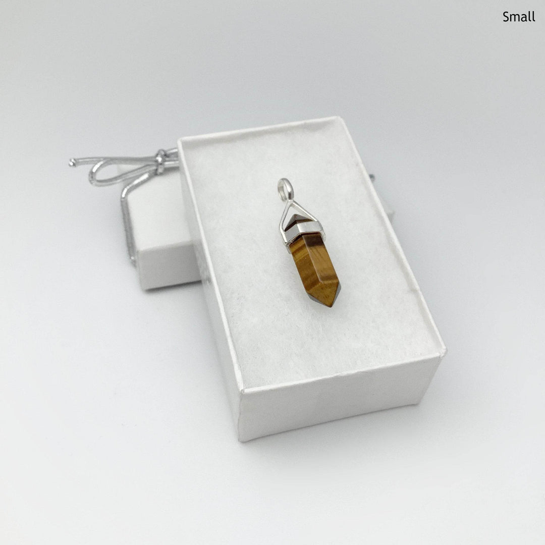 Gold Tiger Eye Double Terminated Point Pendant-Rocks and Gems Canada