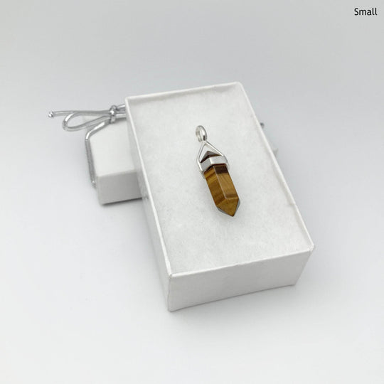 Gold Tiger Eye Double Terminated Point Pendant-Rocks and Gems Canada