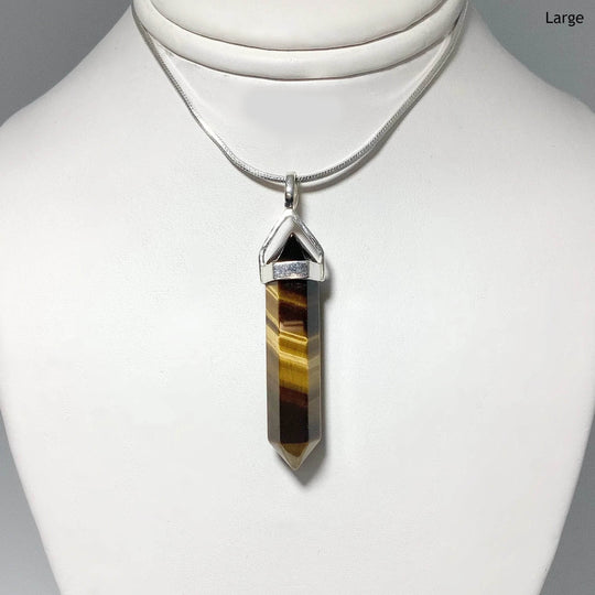 Gold Tiger Eye Double Terminated Point Pendant-Rocks and Gems Canada