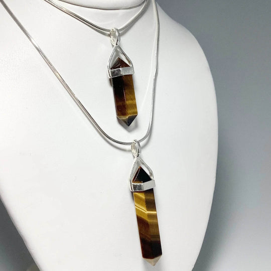 Gold Tiger Eye Double Terminated Point Pendant-Rocks and Gems Canada