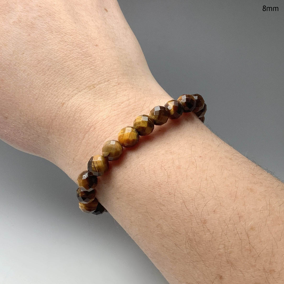 Gold Tiger Eye Faceted Beaded Bracelet-Rocks and Gems Canada