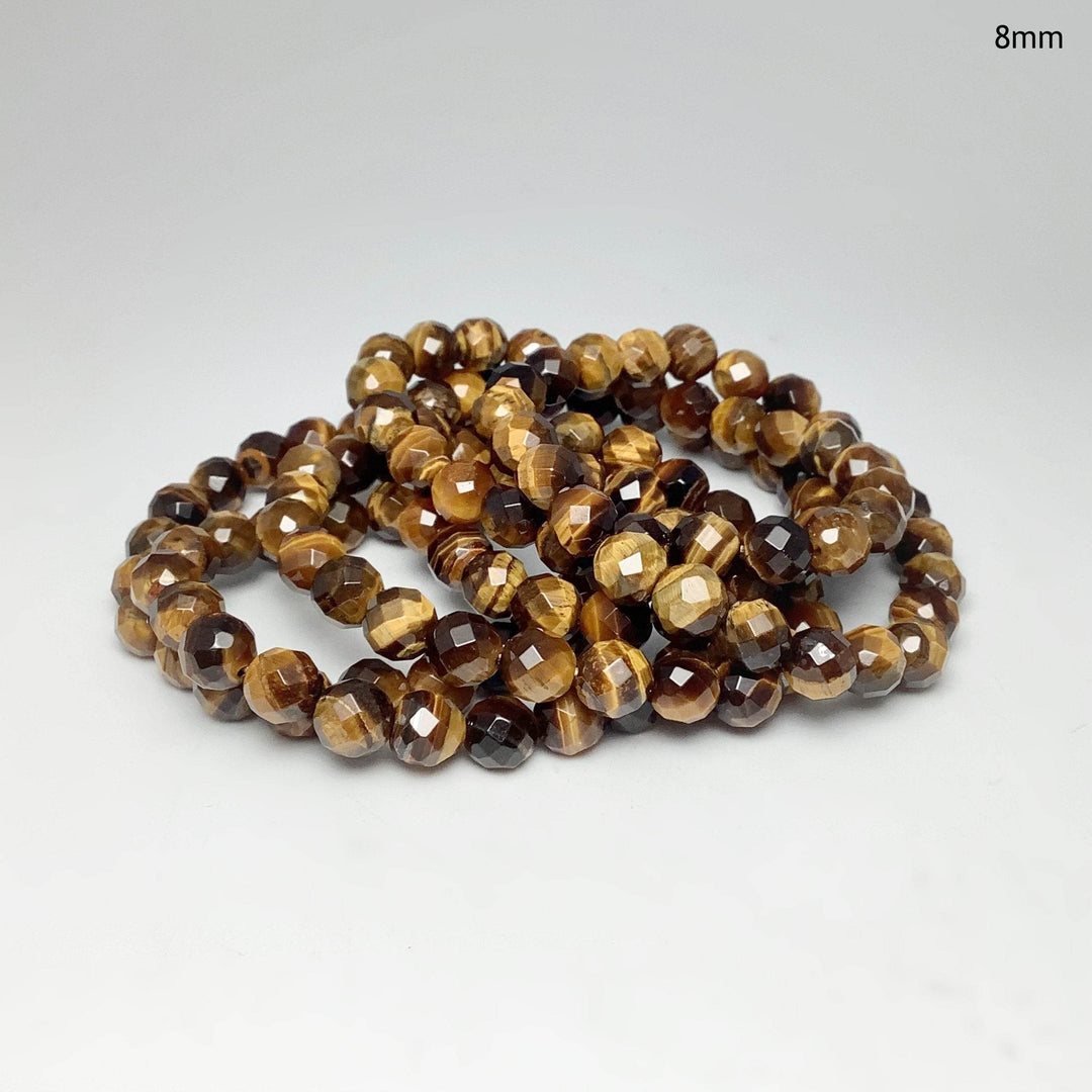 Gold Tiger Eye Faceted Beaded Bracelet-Rocks and Gems Canada