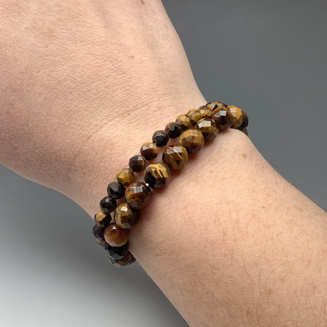 Gold Tiger Eye Faceted Beaded Bracelet-Rocks and Gems Canada