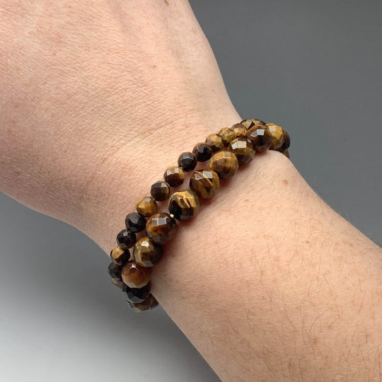 Gold Tiger Eye Faceted Beaded Bracelet-Rocks and Gems Canada