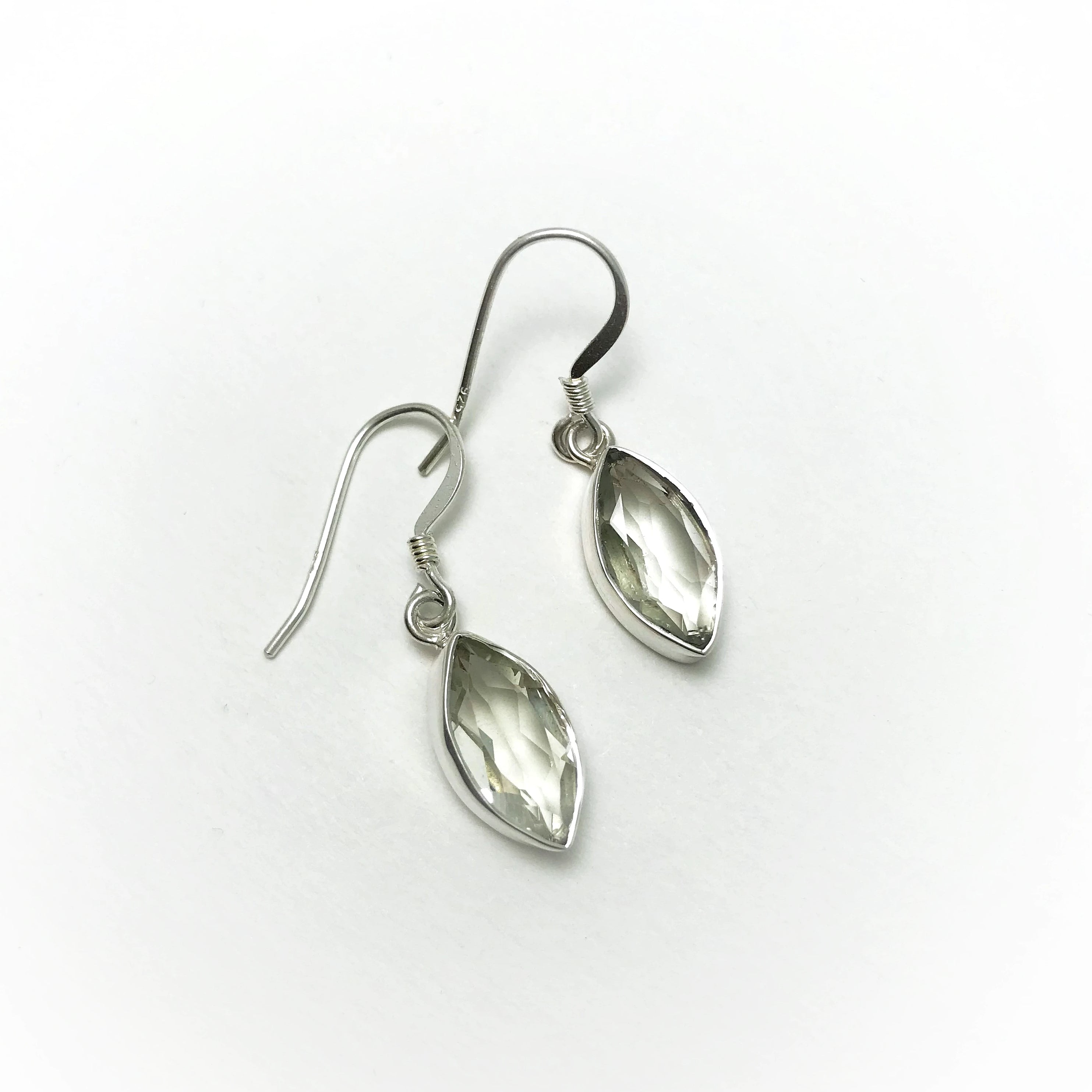 Green Amethyst Dangle Earrings - Rocks and Gems Canada
