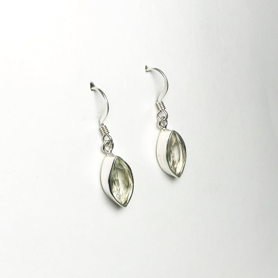 Green Amethyst Dangle Earrings - Rocks and Gems Canada