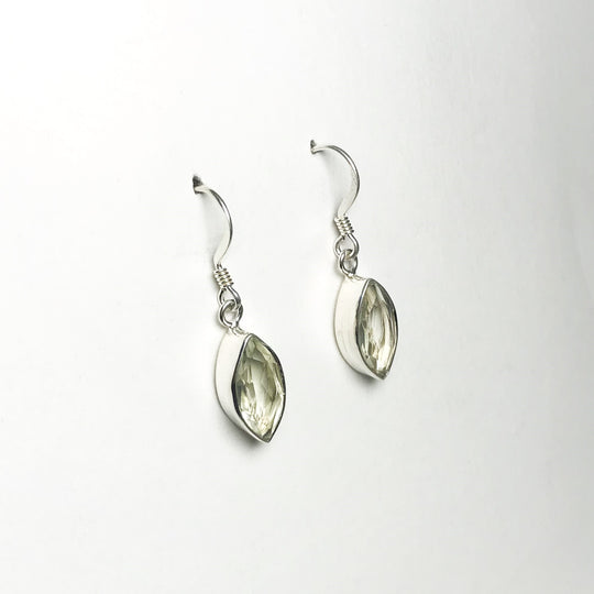Green Amethyst Dangle Earrings - Rocks and Gems Canada
