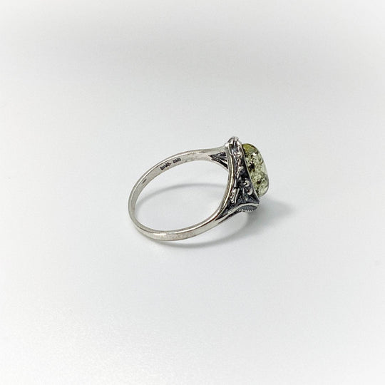 Green Amber Ring-Rocks and Gems Canada