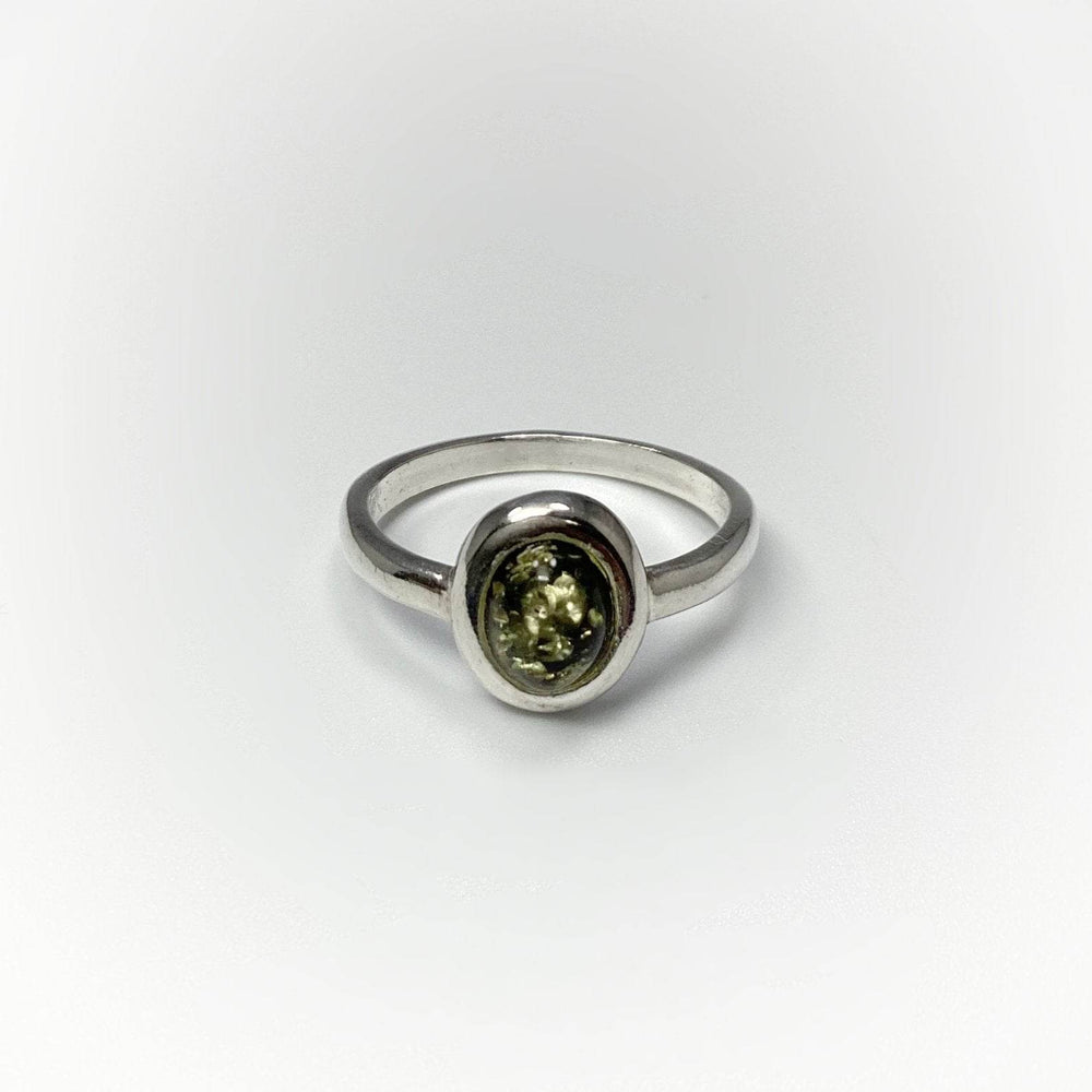 Green Amber Ring-Rocks and Gems Canada