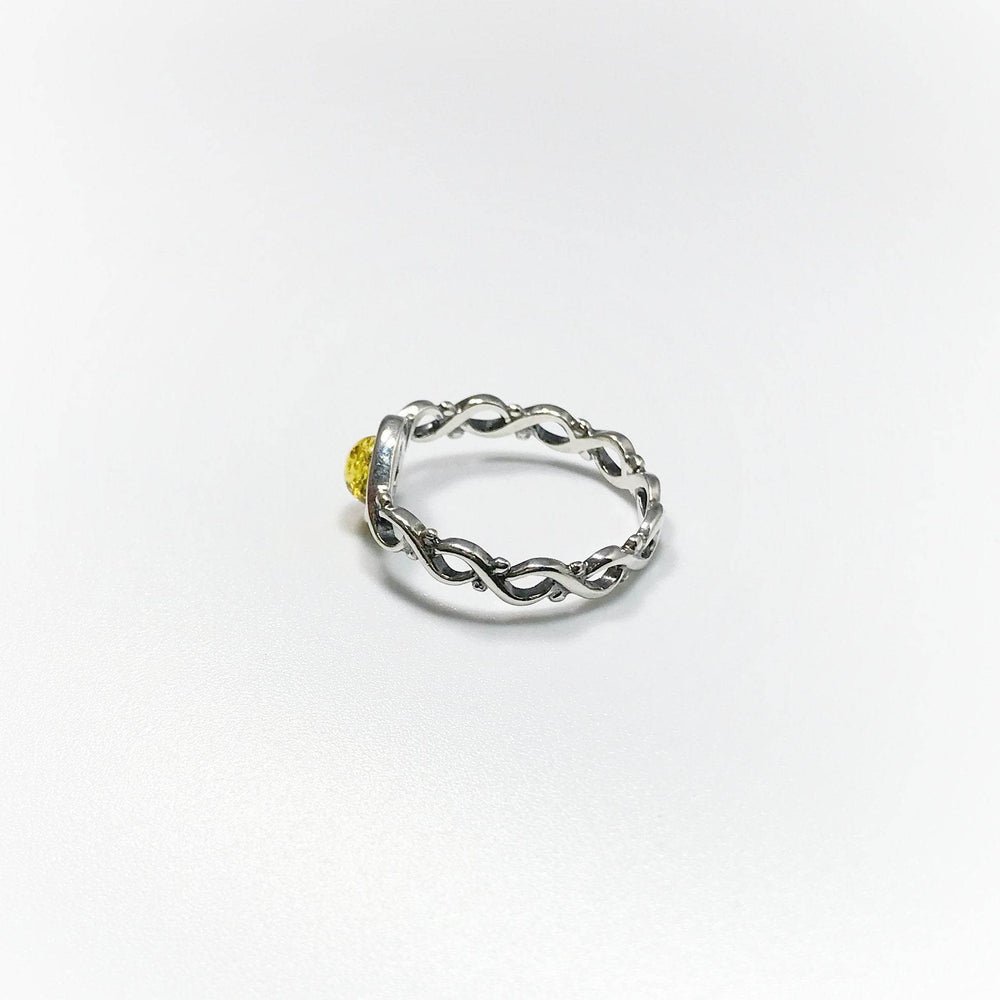 Green Amber Ring-Rocks and Gems Canada