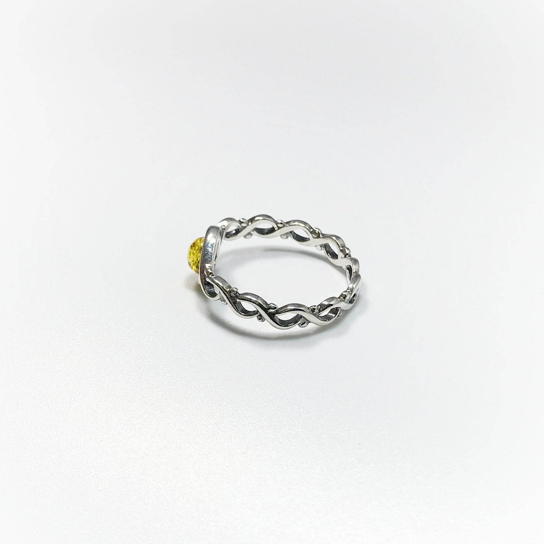 Green Amber Ring-Rocks and Gems Canada