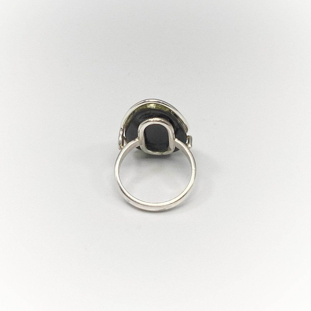 Green Amber Ring-Rocks and Gems Canada