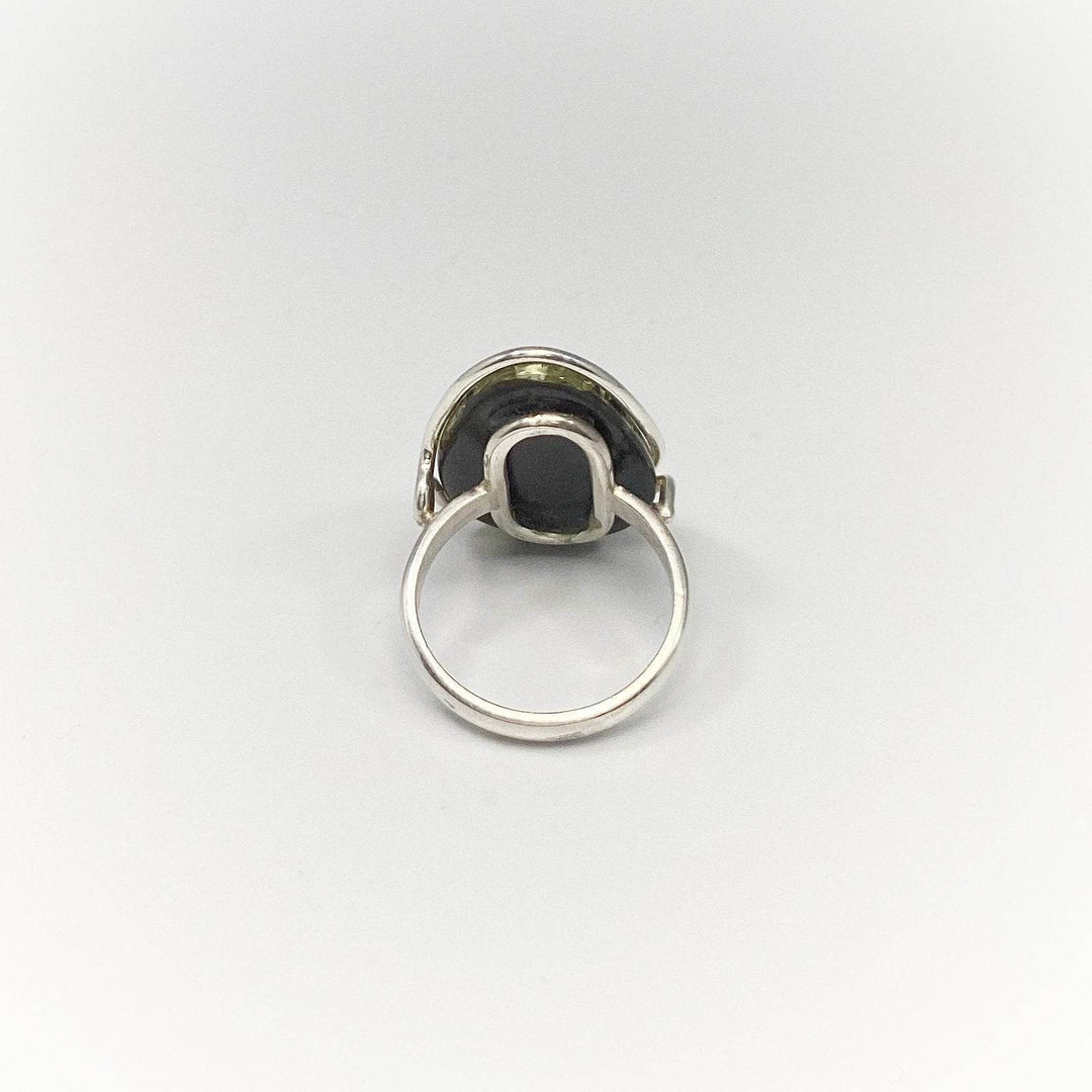 Green Amber Ring-Rocks and Gems Canada