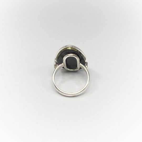 Green Amber Ring-Rocks and Gems Canada