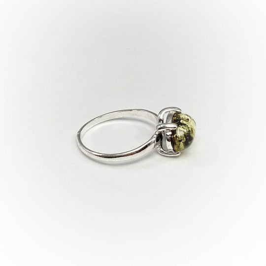 Green Amber Ring-Rocks and Gems Canada