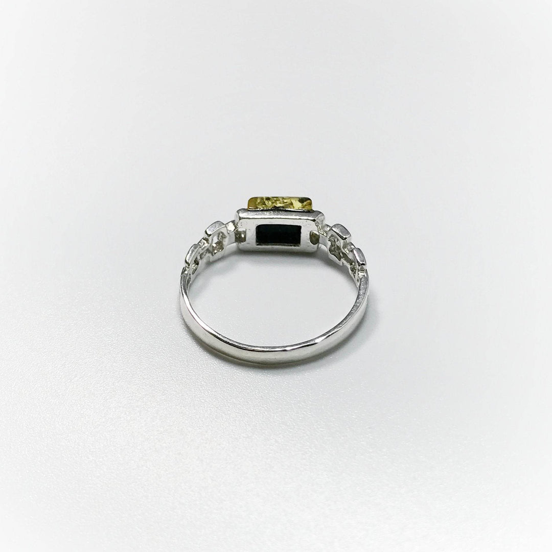 Green Amber Ring-Rocks and Gems Canada