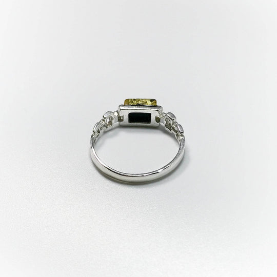 Green Amber Ring-Rocks and Gems Canada