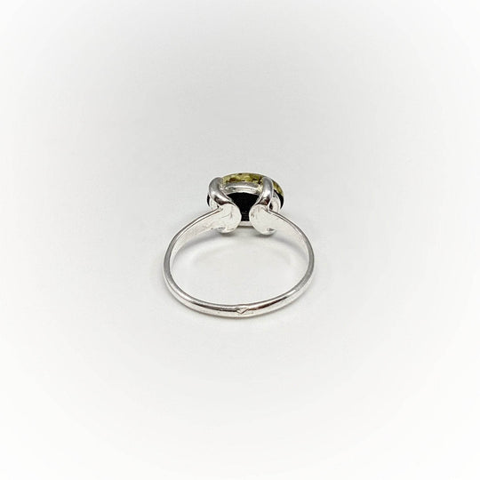 Green Amber Ring-Rocks and Gems Canada