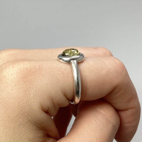 Green Amber Ring-Rocks and Gems Canada