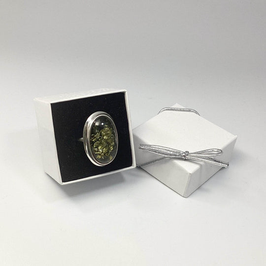 Green Amber Ring-Rocks and Gems Canada