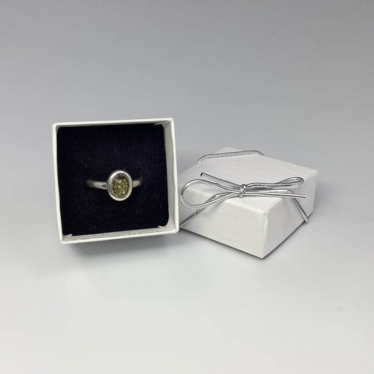 Green Amber Ring-Rocks and Gems Canada