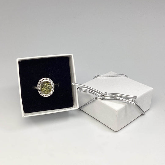 Green Amber Ring-Rocks and Gems Canada