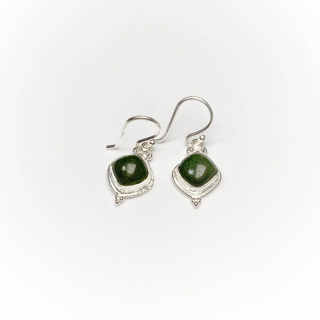 Green Aventurine Dangle Earrings-Rocks and Gems Canada