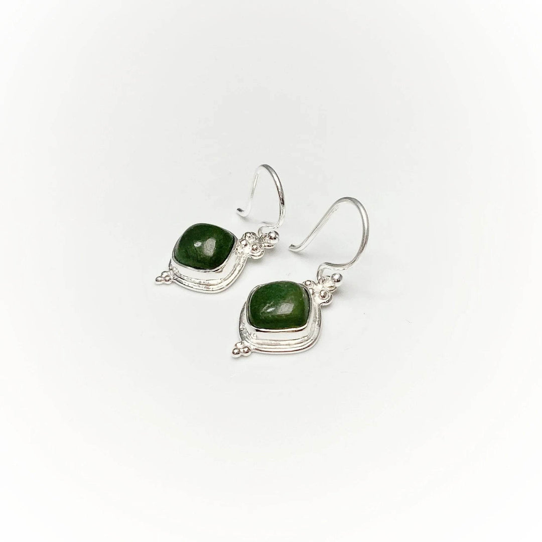 Green Aventurine Dangle Earrings-Rocks and Gems Canada