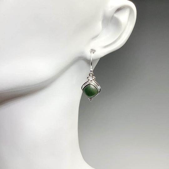 Green Aventurine Dangle Earrings-Rocks and Gems Canada