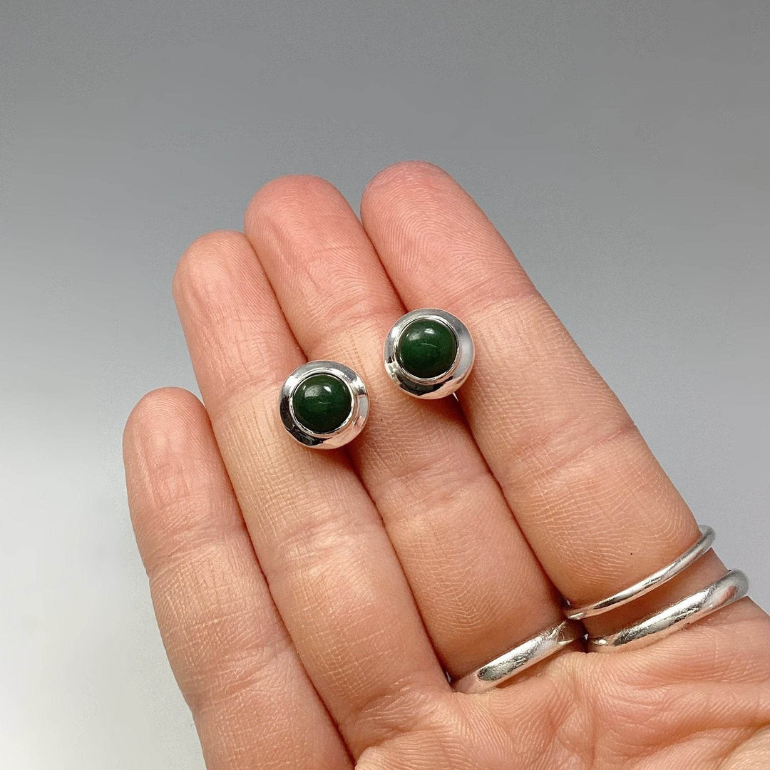 Green Aventurine Stud Earrings-Rocks and Gems Canada