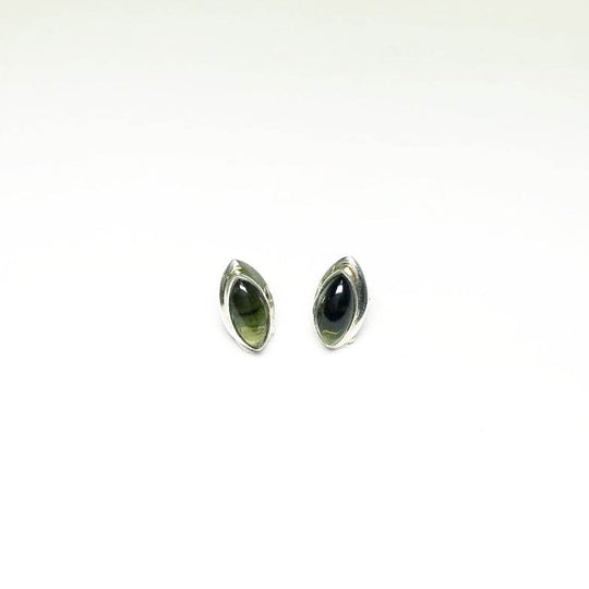 Green Tourmaline Stud Earrings-Rocks and Gems Canada