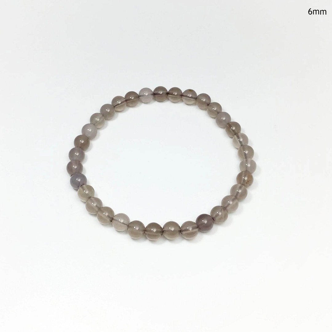 Grey Agate Beaded Bracelet-Rocks and Gems Canada