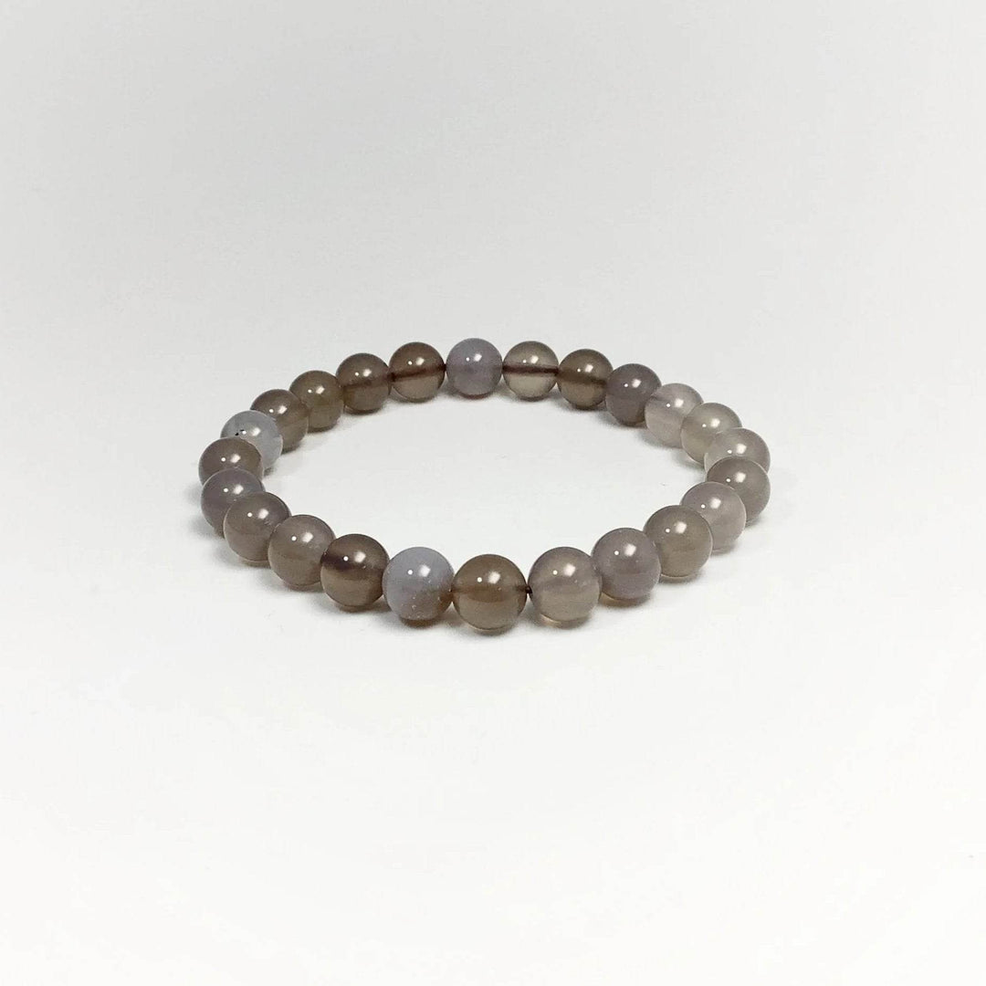 Grey Agate Beaded Bracelet-Rocks and Gems Canada