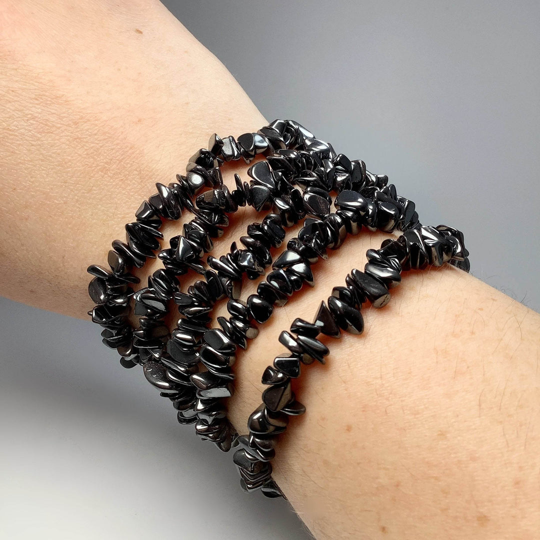 Hematite Chip Beaded Bracelet-Rocks and Gems Canada