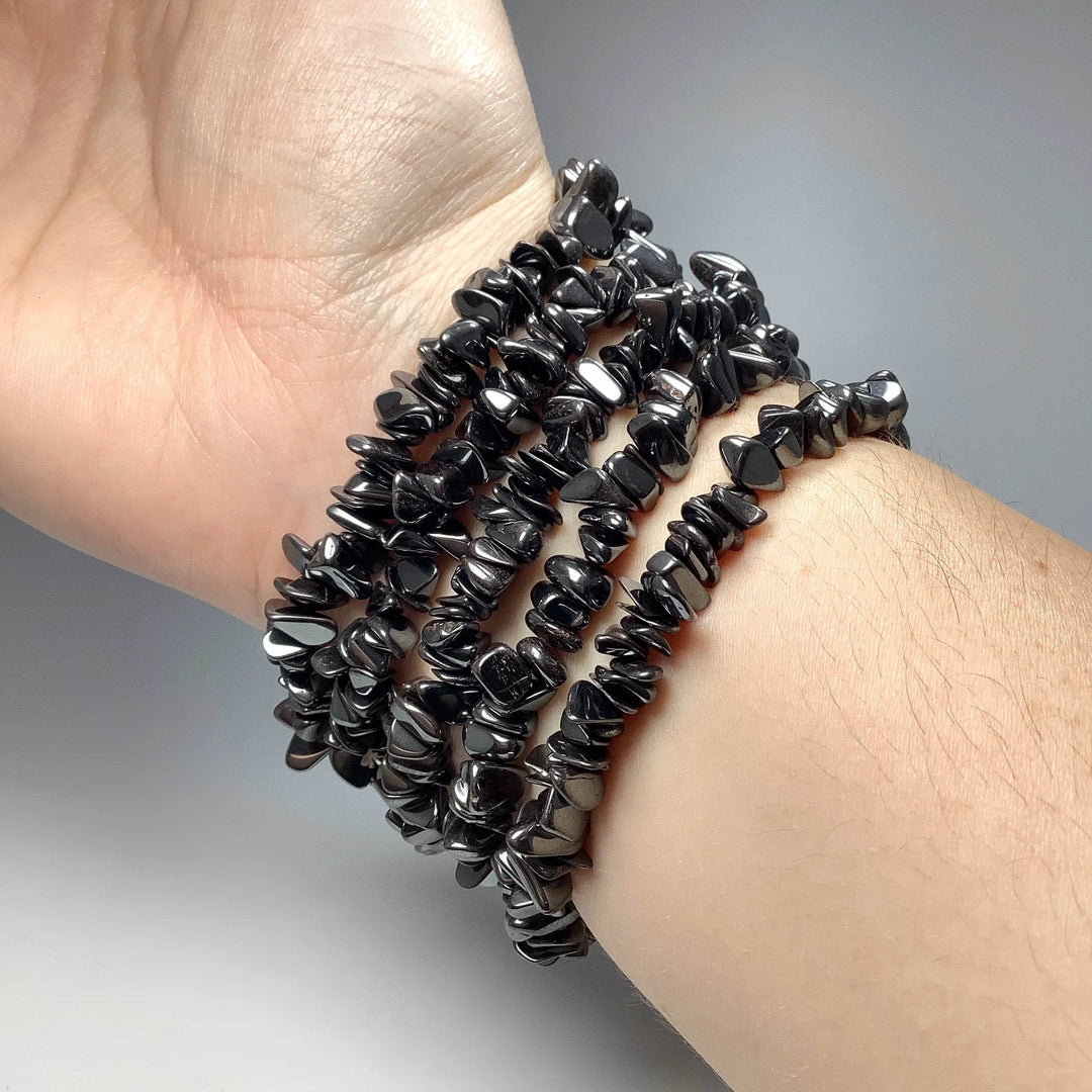 Hematite Chip Beaded Bracelet-Rocks and Gems Canada