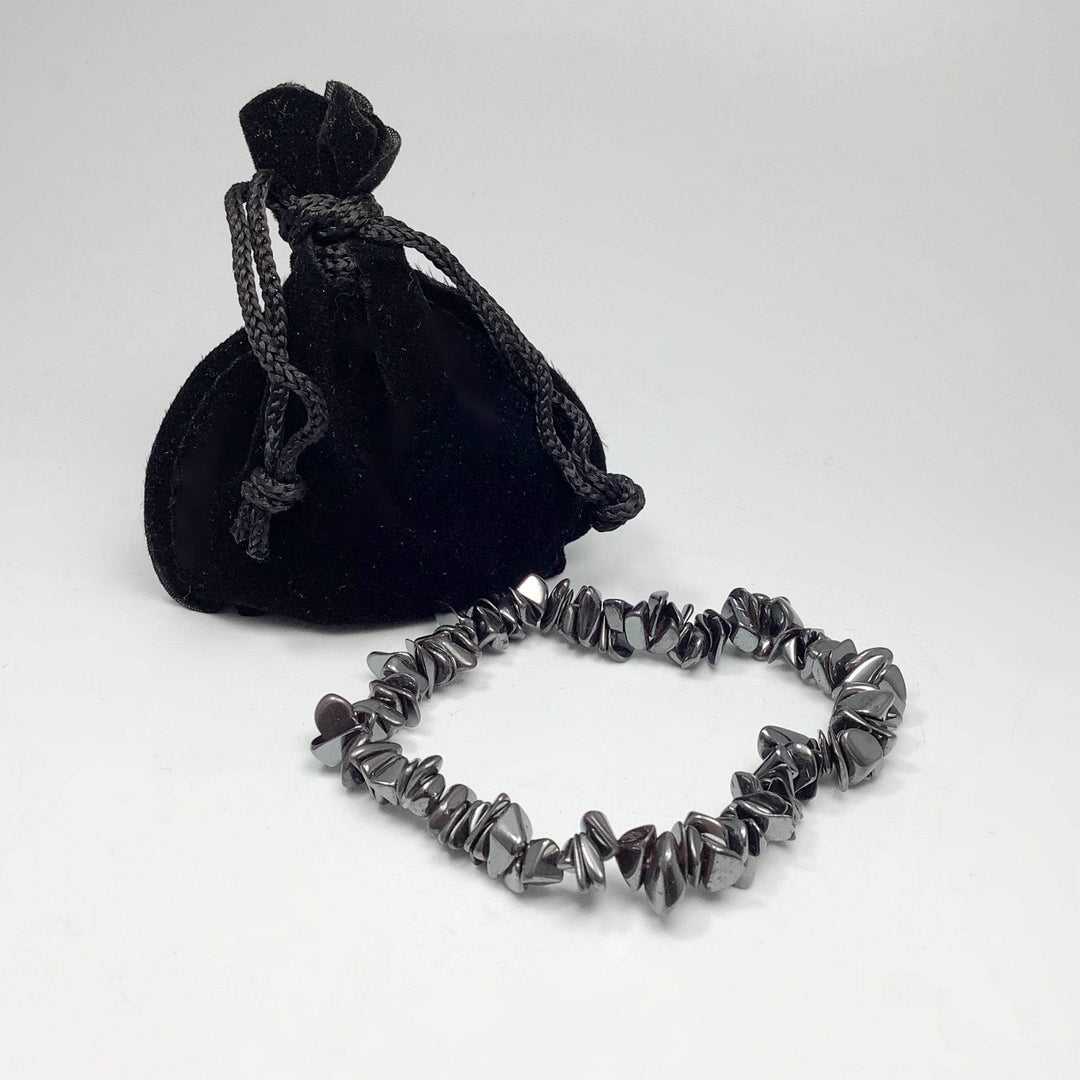 Hematite Chip Beaded Bracelet-Rocks and Gems Canada