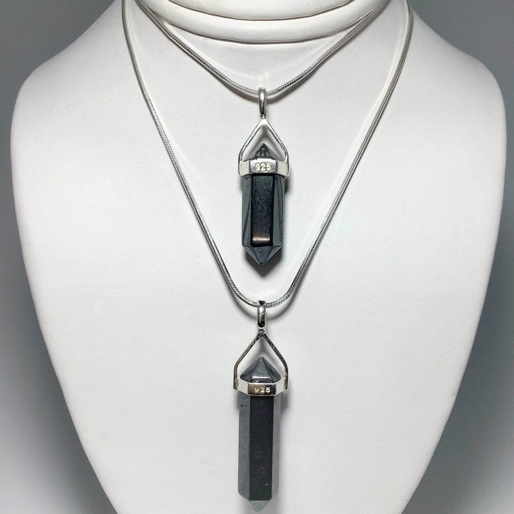 Hematite Double Terminated Point Pendant-Rocks and Gems Canada