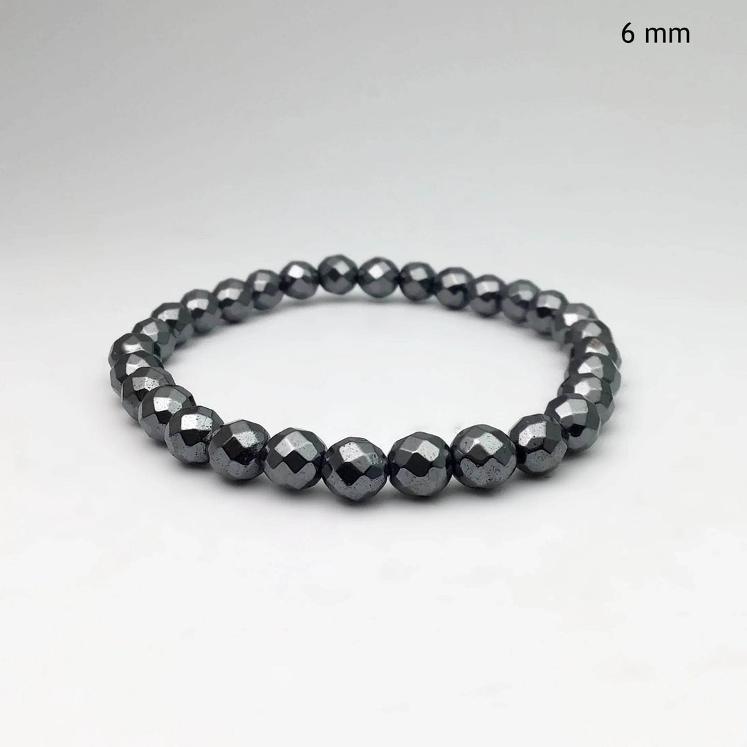 Hematite Faceted Beaded Bracelet-Rocks and Gems Canada