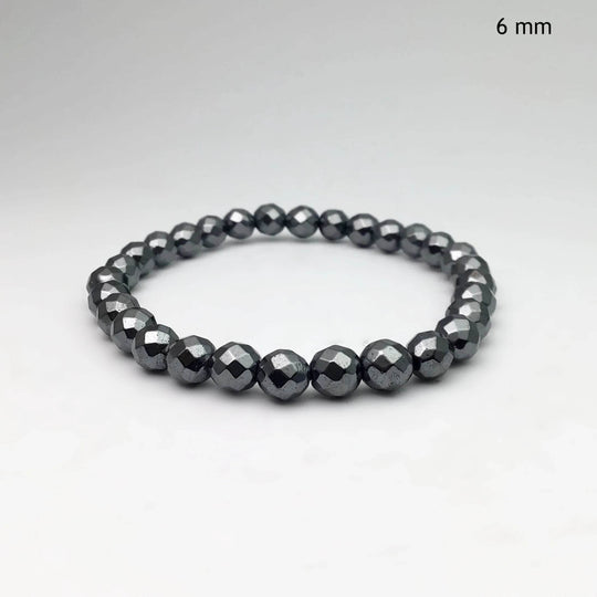 Hematite Faceted Beaded Bracelet-Rocks and Gems Canada