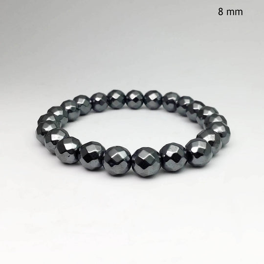 Hematite Faceted Beaded Bracelet-Rocks and Gems Canada