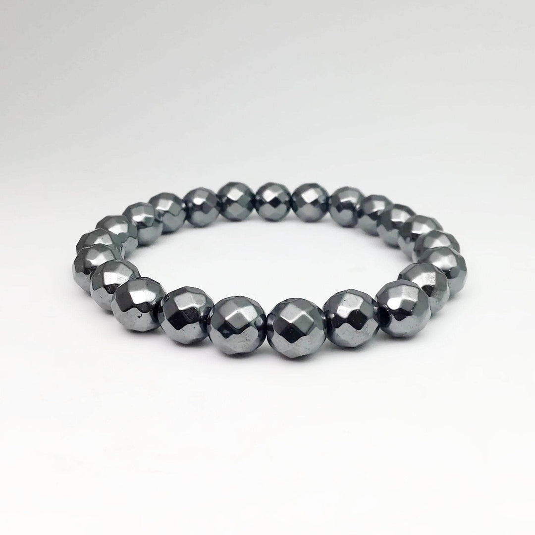 Hematite Faceted Beaded Bracelet-Rocks and Gems Canada